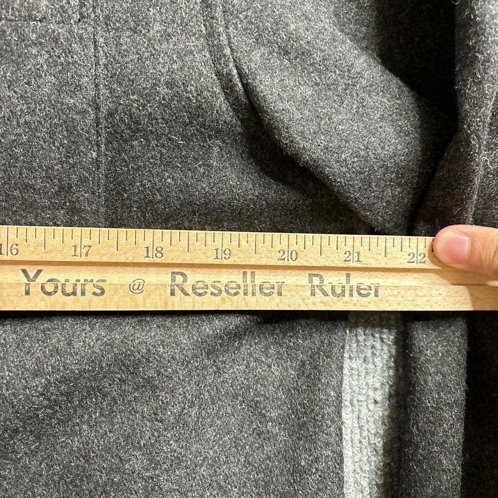 Anian Modern Melton‎ Overshirt Dark Gray Size Large Recycled Wool Shirt Jacket